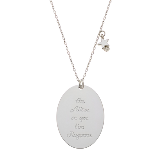 Médaille Astre "on attire ce que l'on rayonne" (Good Vibes)