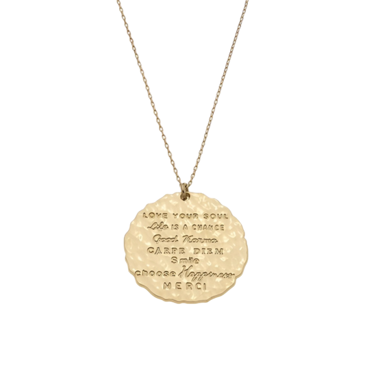 Médaille Mantra martelée (Good Vibes)