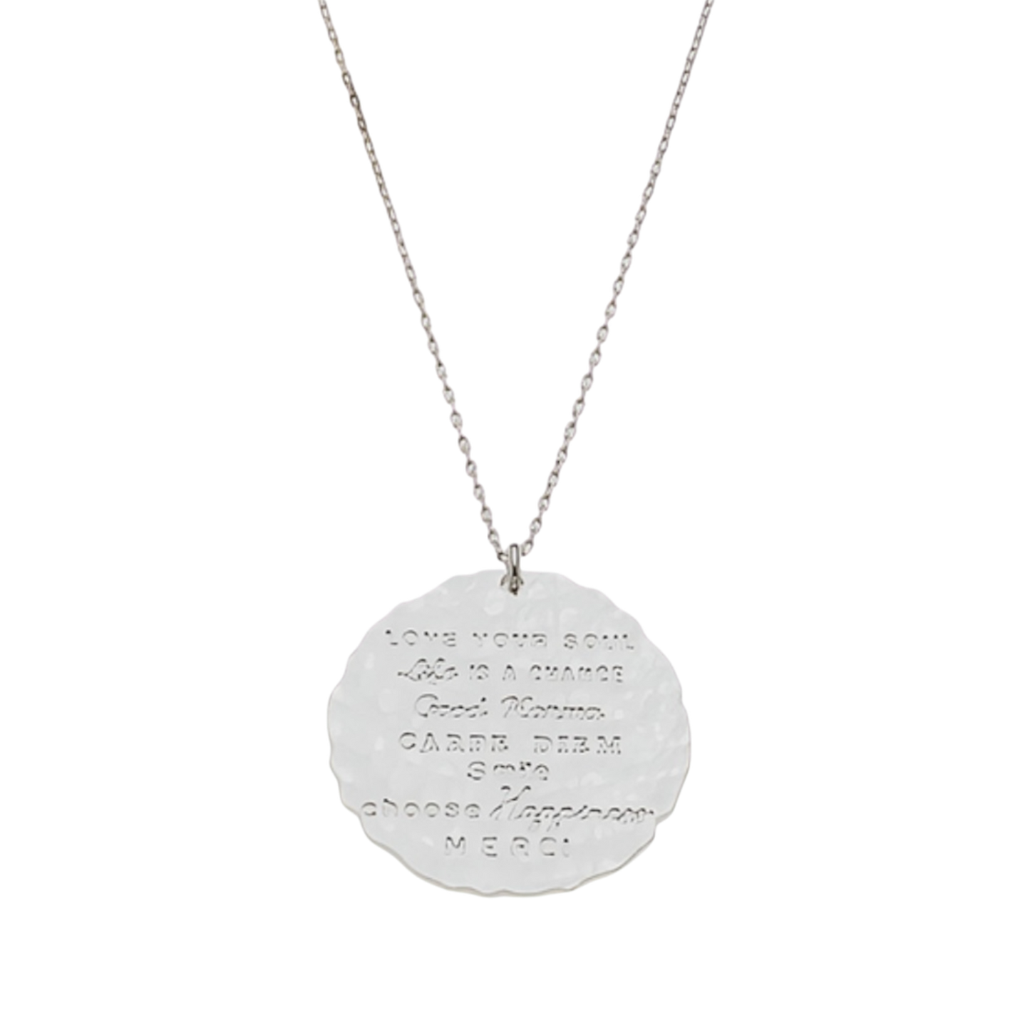 Médaille Mantra martelée (Good Vibes)