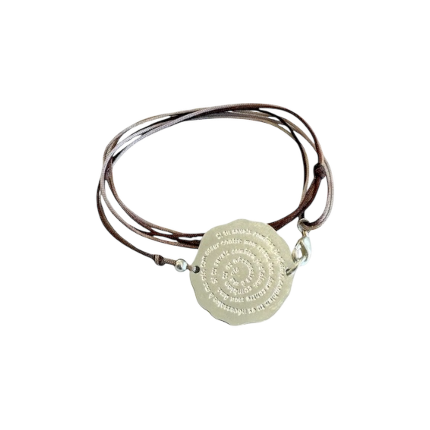 Hugo 3 - Bracelet Médaille Cordon (Argent)