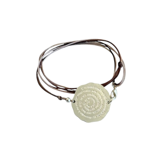 Hugo 3 - Bracelet Médaille Cordon (Argent)
